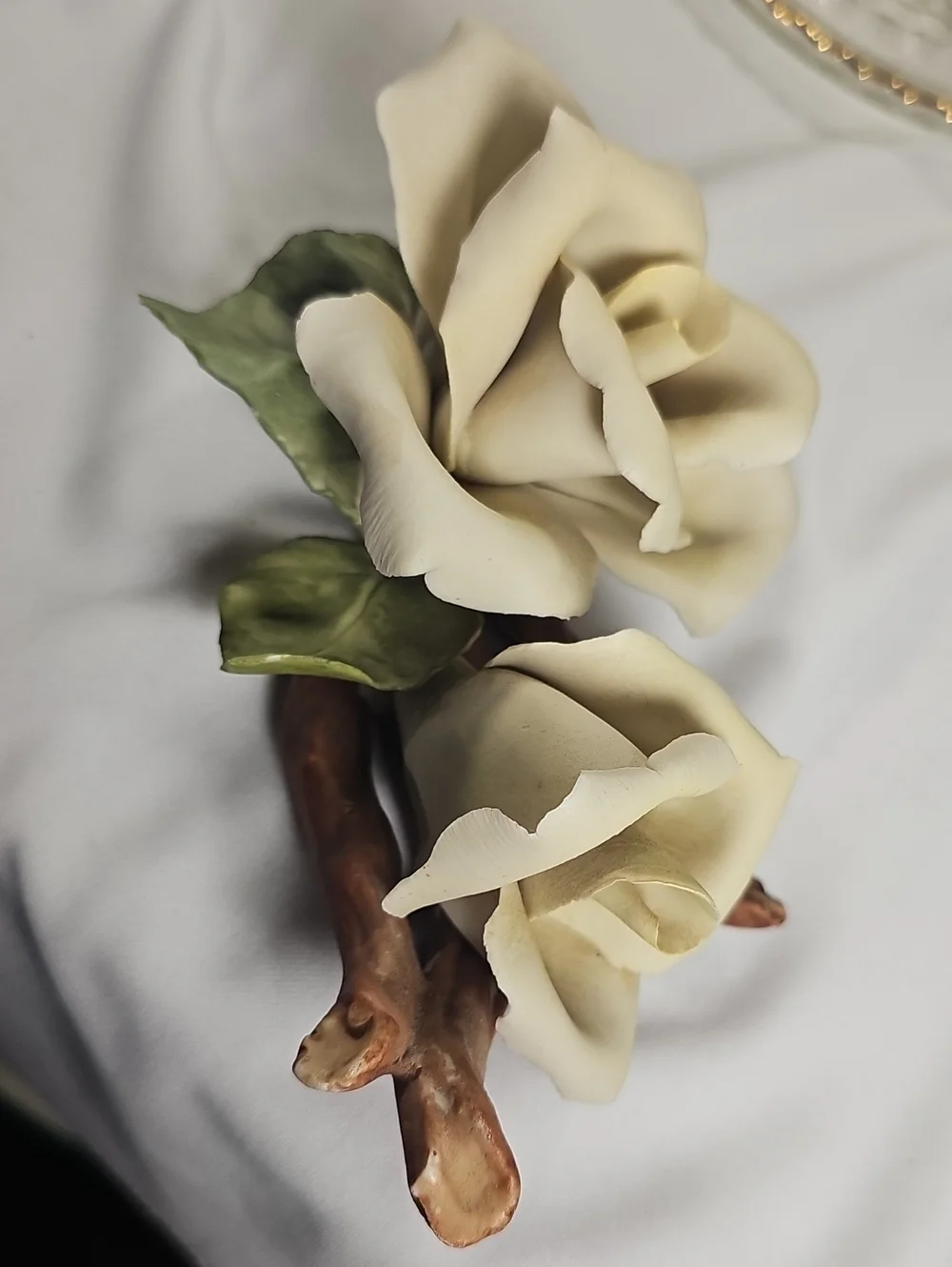 Capodimonte Handcrafted Porcelain Roses Figurine, Napoleon Factory, Italy
